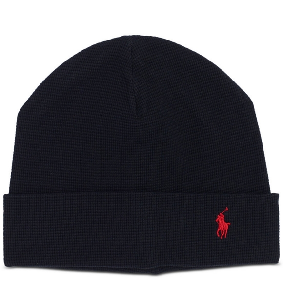 Polo black cotton Thermal beanie, New - Picture 1 of 2